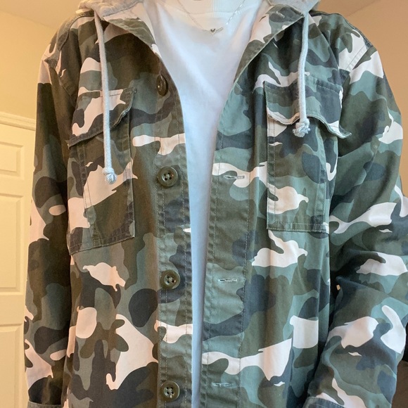 H&M Jackets & Blazers - Camo Hooded Jacket
